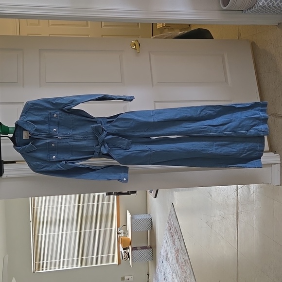 Sezane Bob 100% cotton Denim Jumpsuit - Picture 2 of 10